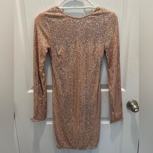 Fashion Nova Elegant Sequin Long Sleeve Dress